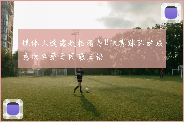 媒体人透露赵柏清与B联赛球队达成意向年薪是同曦三倍